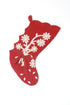 Hand Felted Wool Christmas Stocking - Flower Bouquet on Red - ARCADIA HOME
